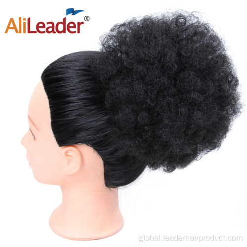 Synthetic Hair Chignon Afro Bun Drawstring Ponytail Puff Short Curly Chignon Manufactory